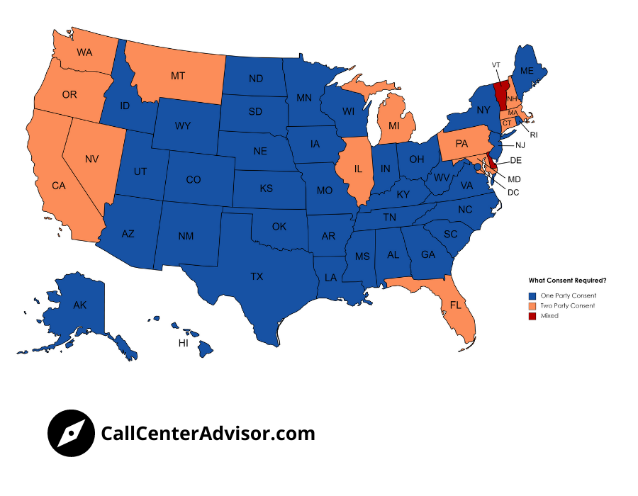 Call recording consent required by state